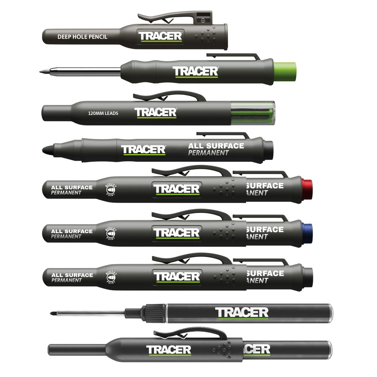 TRACER 8PC Construction Marker Kit with storage case AMK8