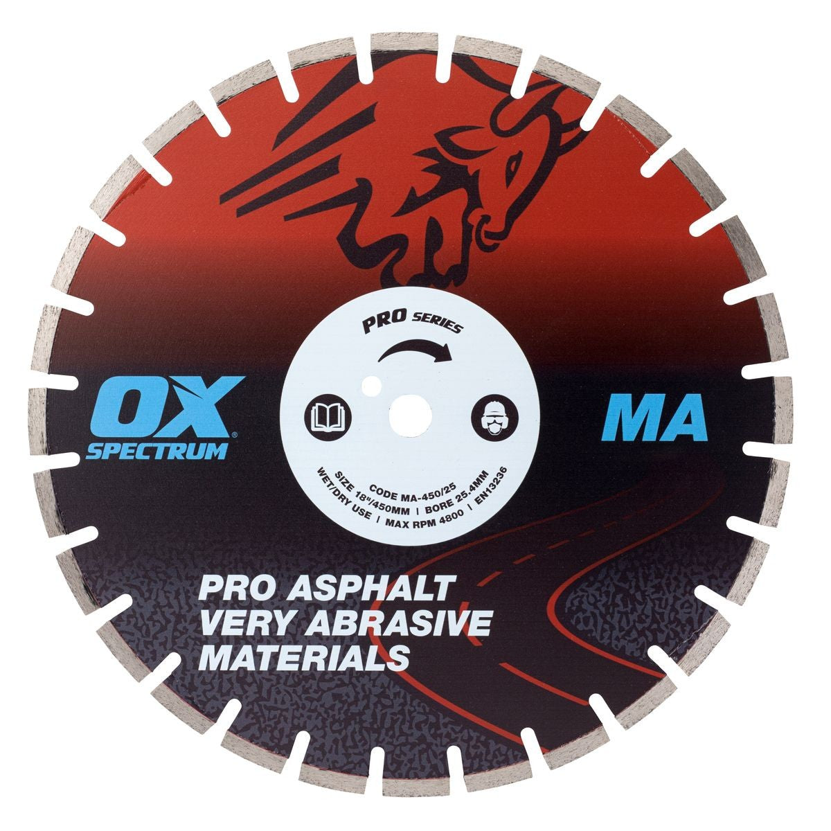 OX Asphalt Diamond Blade - 450/25.4mm MA450/25