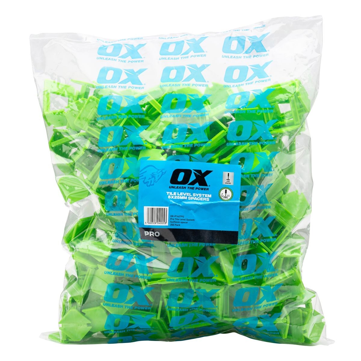 OX Tile level system 5 x 25mm spacer 250 Pack OX-P162792