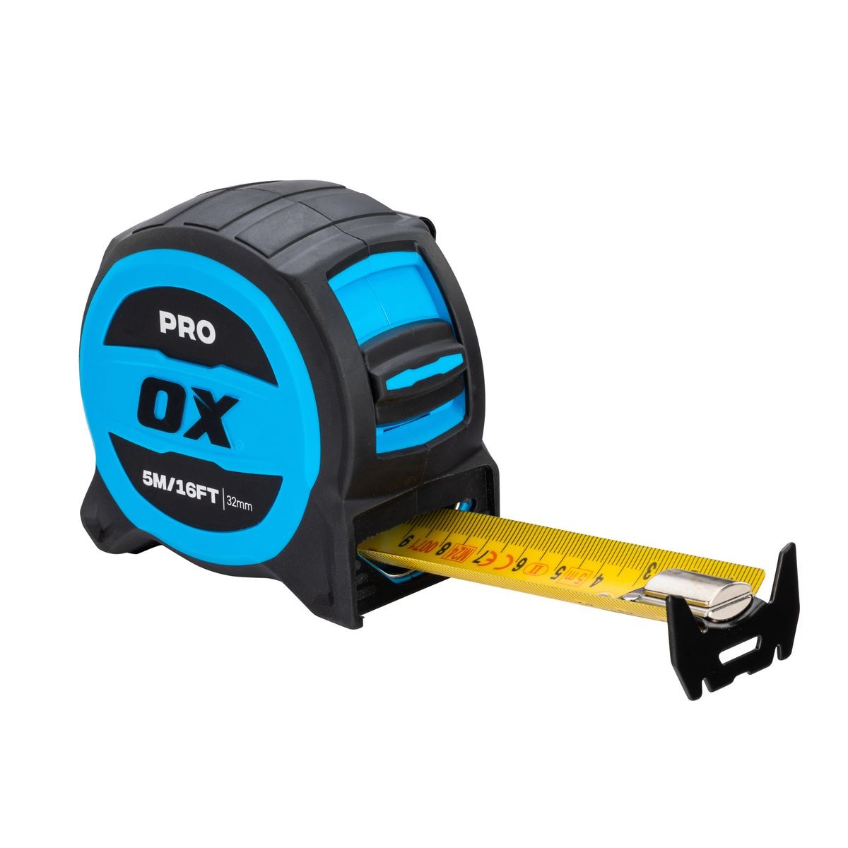 OX 5m/16ft Tuff Blade Tape Measure - Magnetic Dual Hook & 32mm Wide Blade OX-P506405