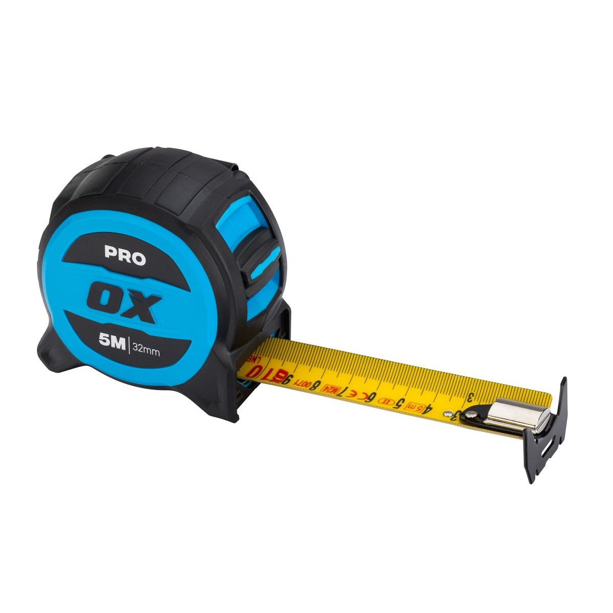OX 5m Metric Only Tuff Blade Tape Measure - Magnetic Dual Hook & 32mm Wide Blade OX-P631005