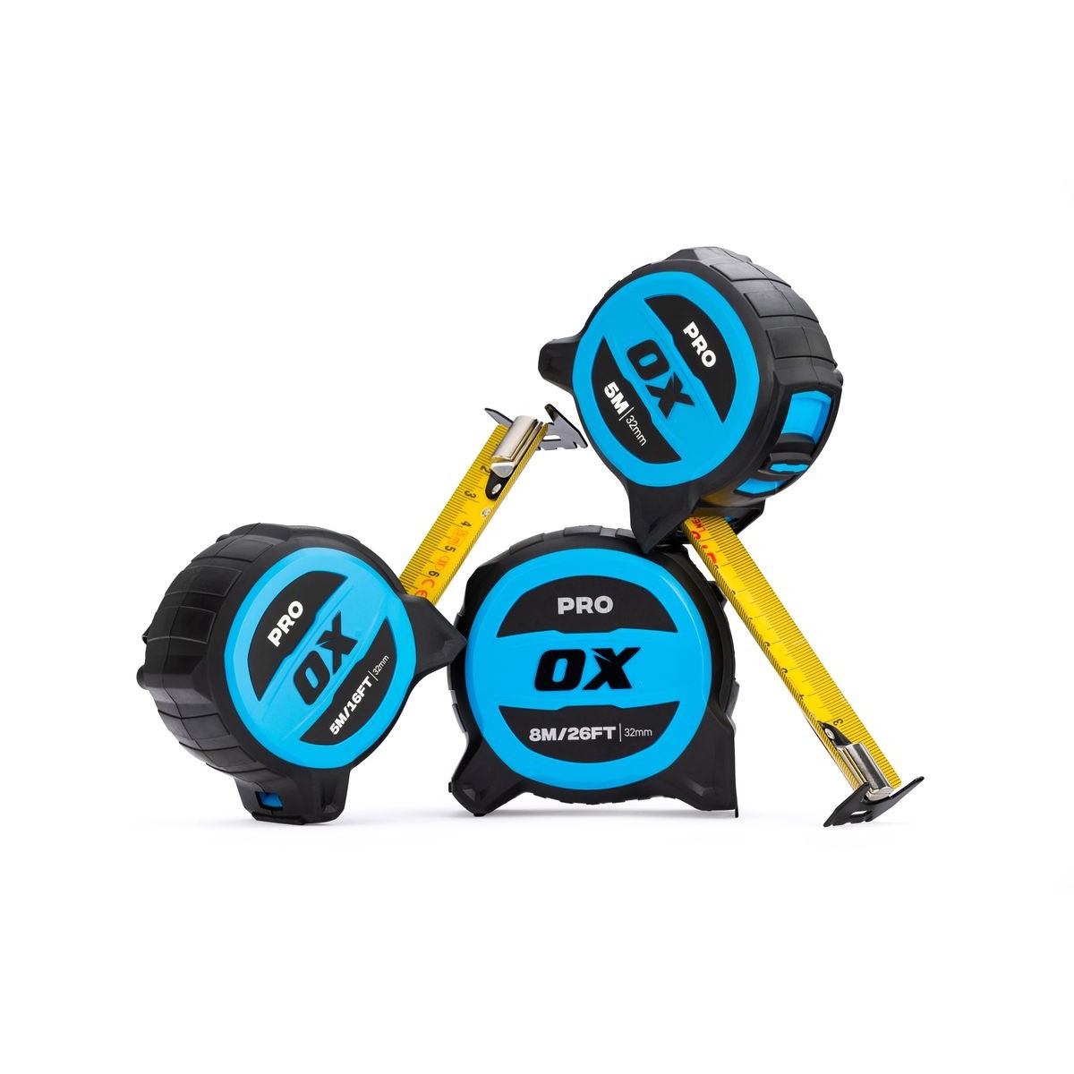OX 5m Metric Only Tuff Blade Tape Measure - Magnetic Dual Hook & 32mm Wide Blade OX-P631005