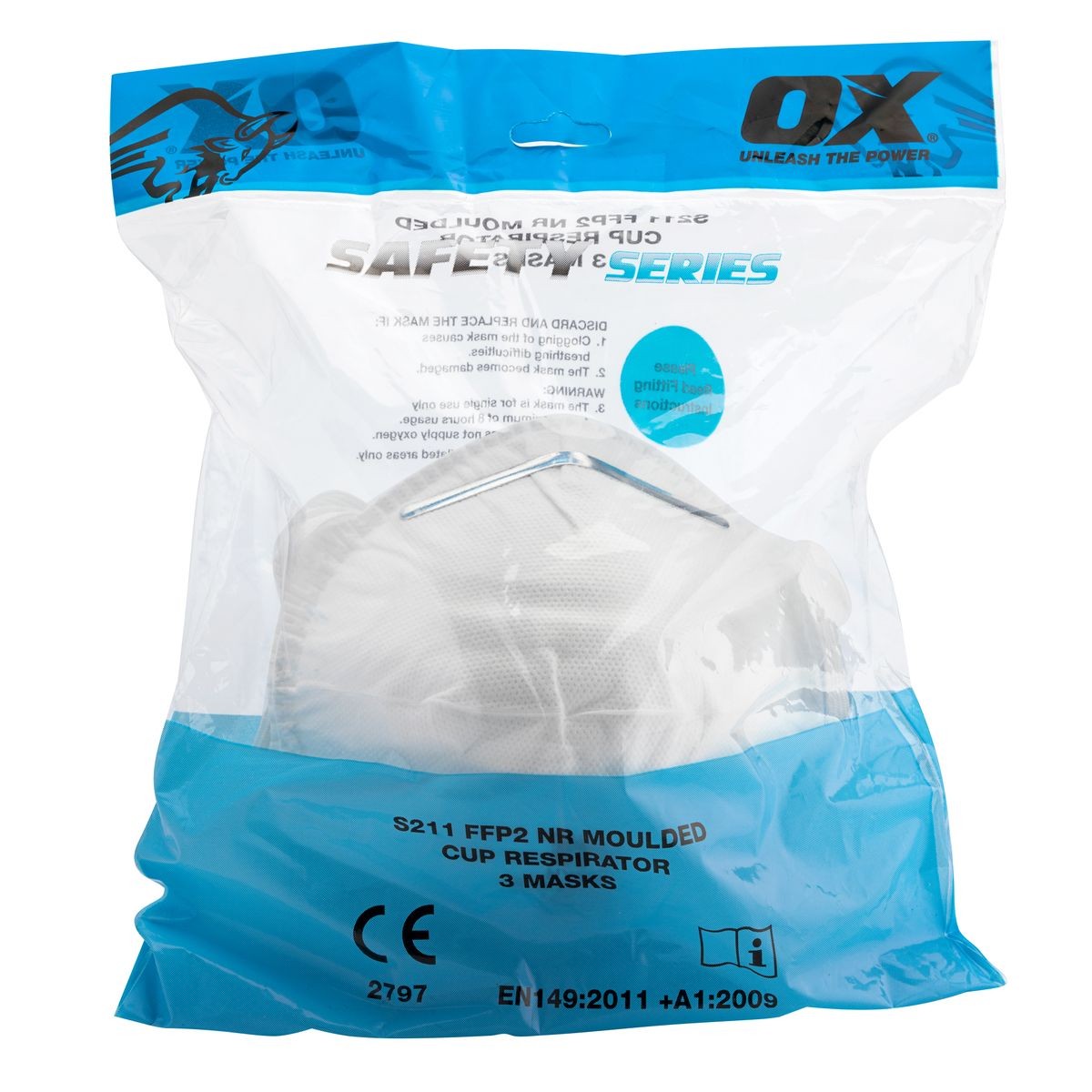 OX S211 FFP2 NR Moulded Cup Respirator - 3 Pack OX-S486703