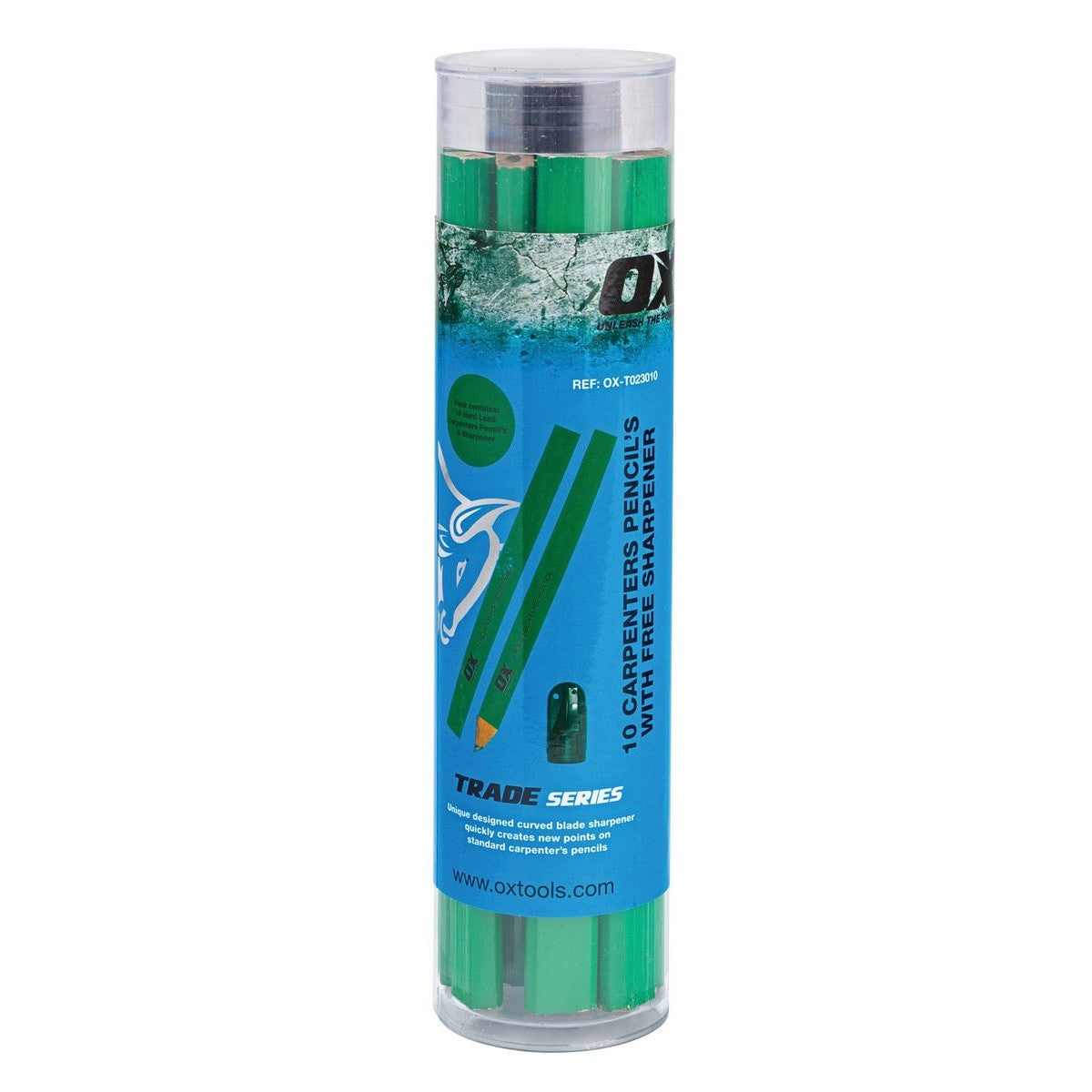 OX Hard Green Carpenters Pencils - 10pk (Display Box) OX-T023010