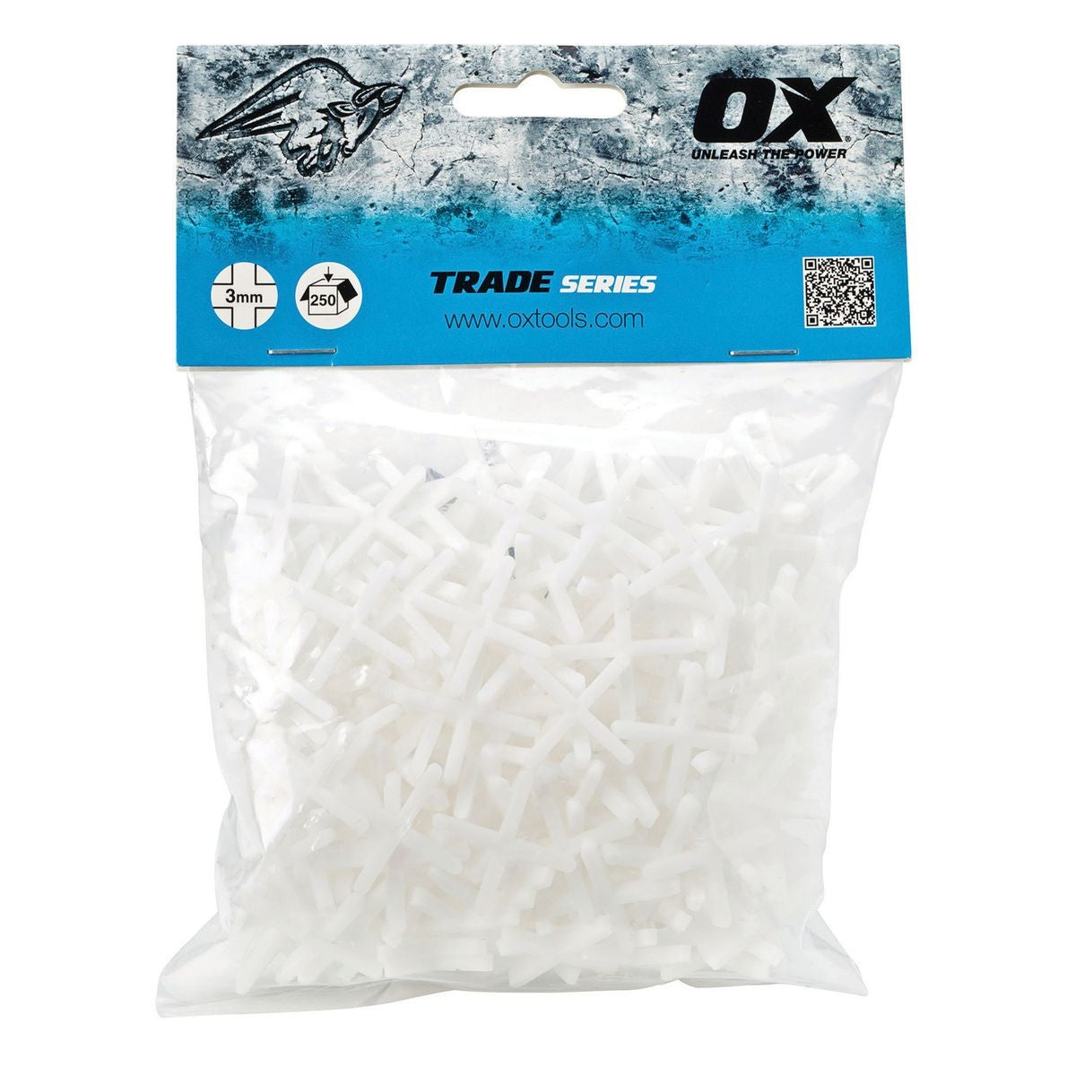 OX Cross Shaped Tile Spacers - 3mm (250 pcs) OX-T160903