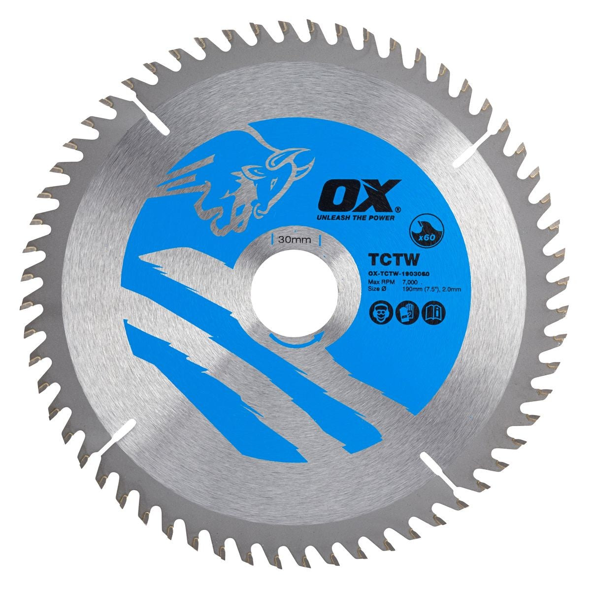 OX Wood Cutting Circular Saw Blade 190/30mm, 60 Teeth ATB OX-TCTW-1903060