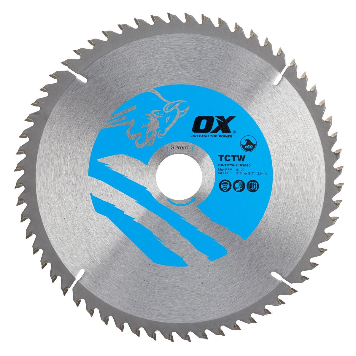 OX Wood Cutting Circular Saw Blade 216/30mm, 60 Teeth ATB OX-TCTW-2163060