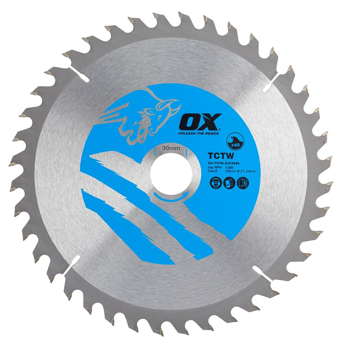 OX Wood Cutting Circular Saw Blade 235/30mm, 40 Teeth ATB OX-TCTW-2353040