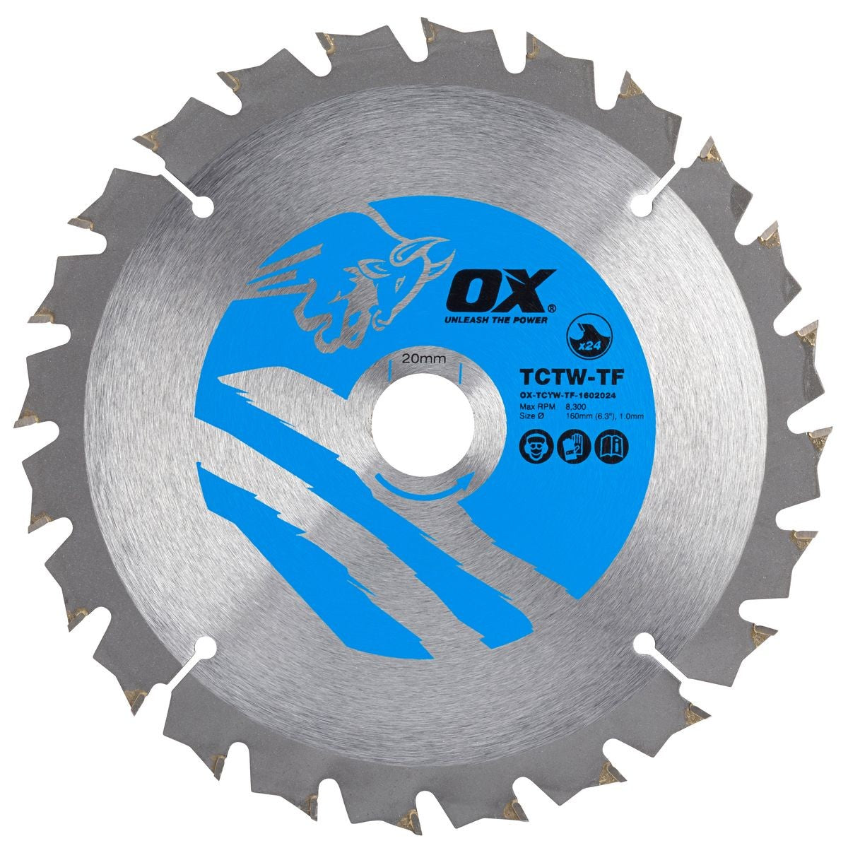 OX Wood Cutting Thin Kerf Circular Saw Blade 160/20mm OX-TCTW-TF-1602024