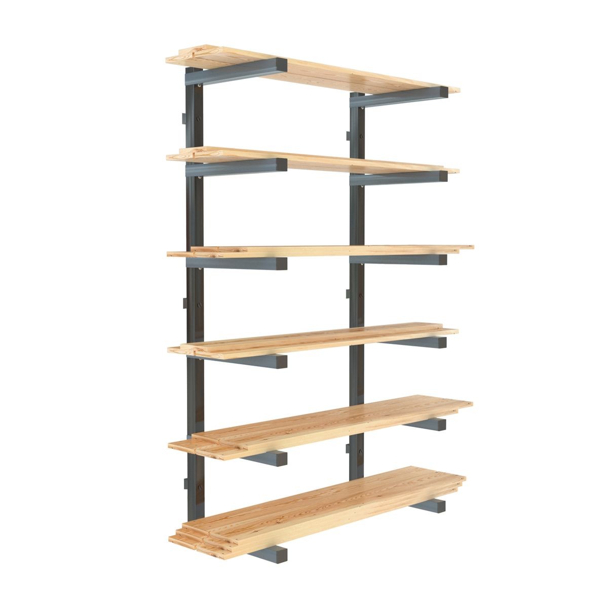BORA Wood Rack 6 Tier - Gray/Black PBR-006B