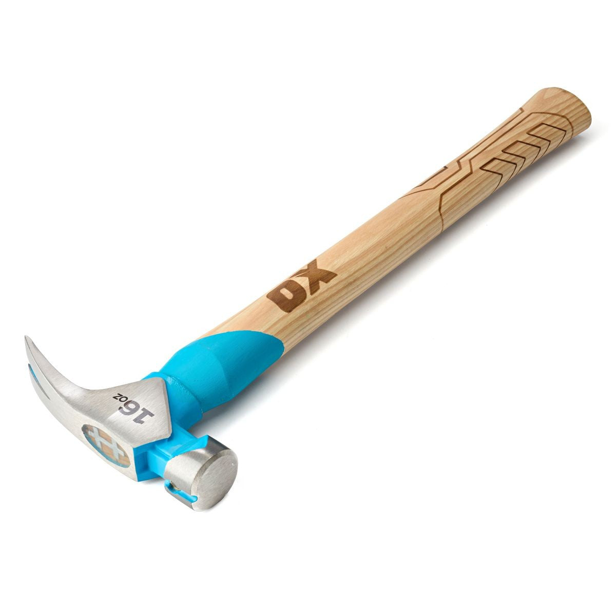 OX Pro 16-Ounce Smooth Face Framing Hammer | Straight Hickory Handle OX-P088916