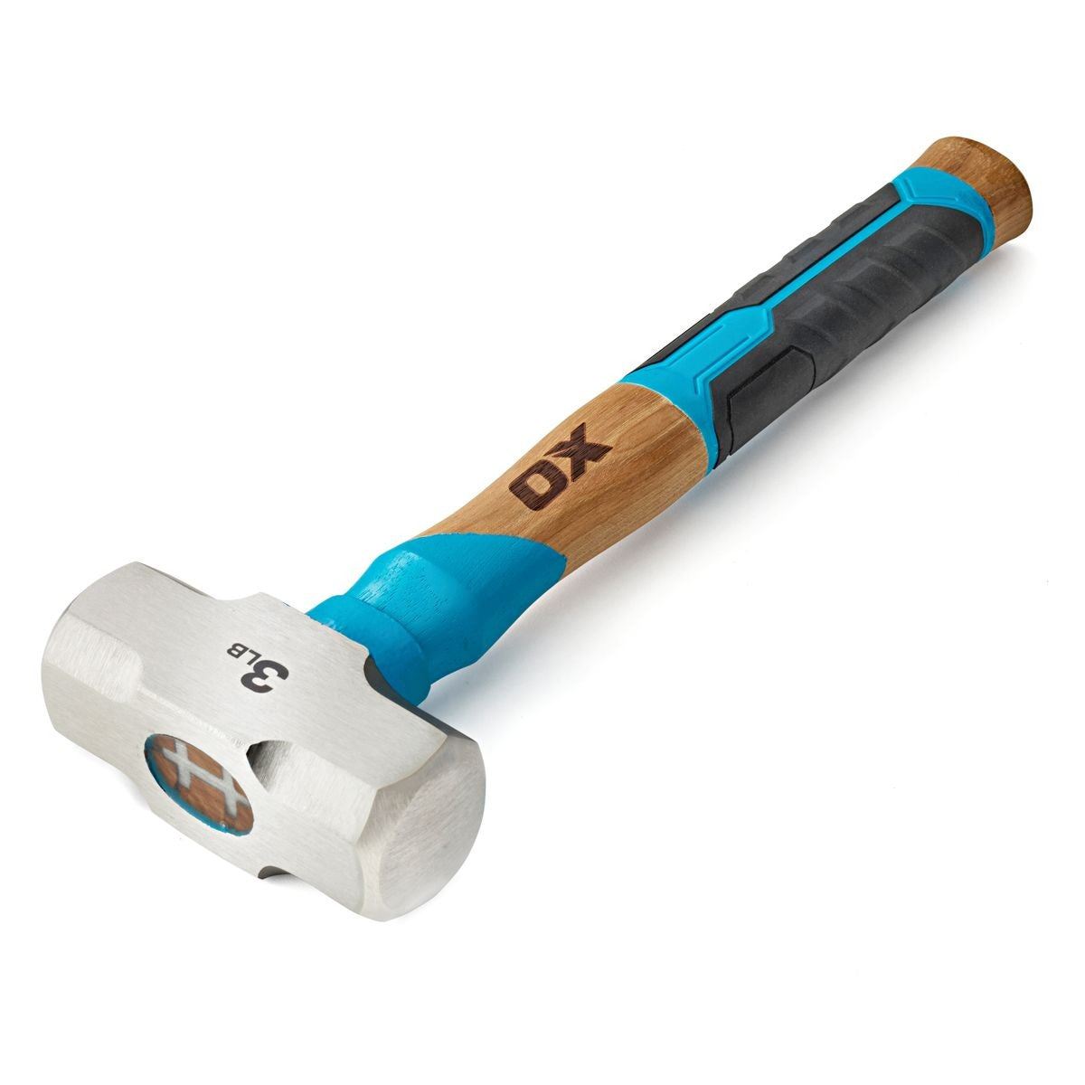 OX Pro 3-Pound Club Hammer | Straight Hickory Handle w/ TPR Grip OX-P089403