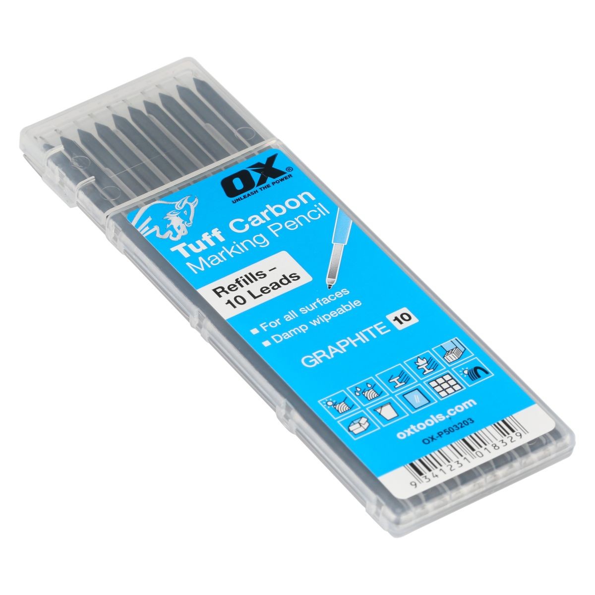 OX Pro Tuff Carbon Pencil Leads - Graphite Lead | 10-Pack OX-P503203