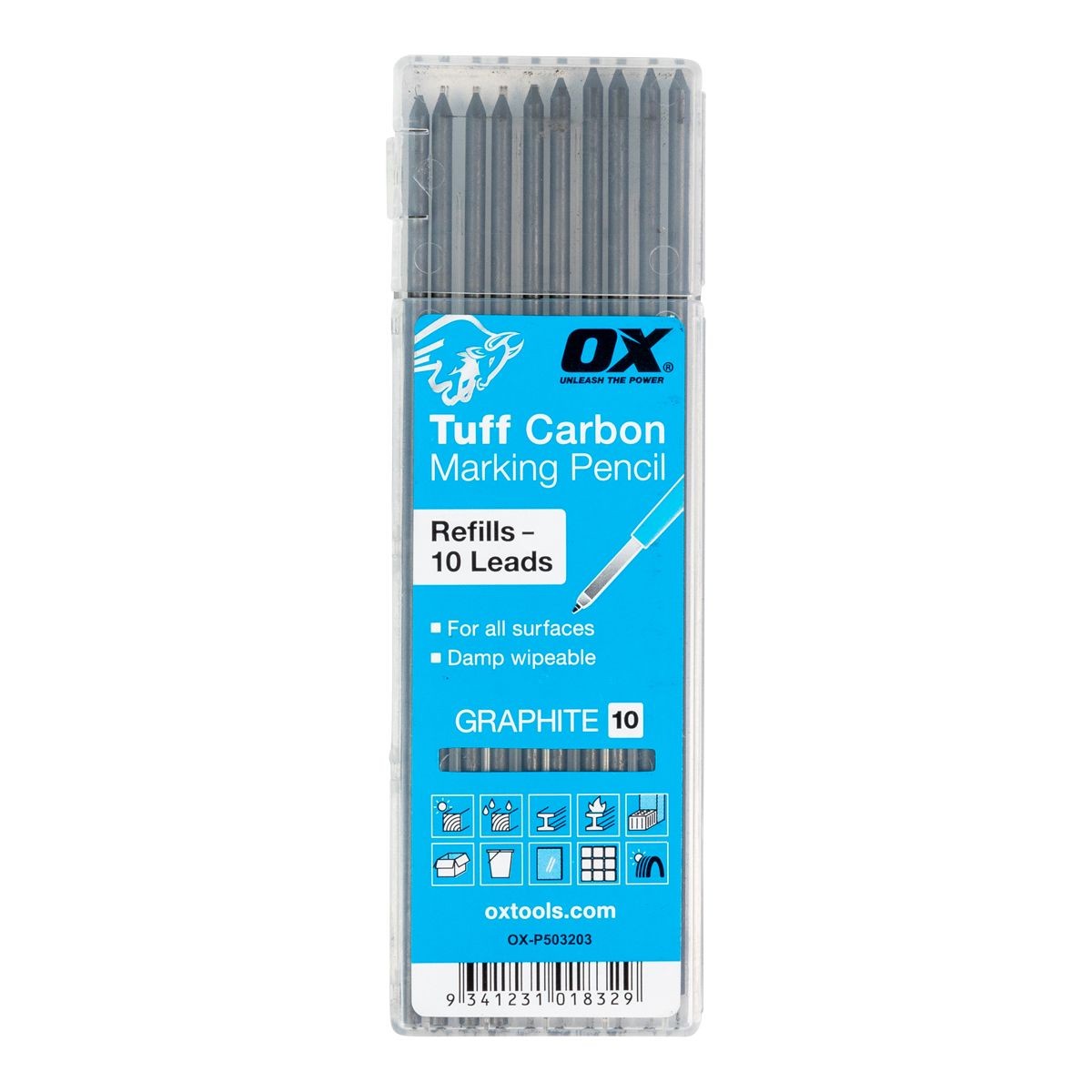 OX Pro Tuff Carbon Pencil Leads - Graphite Lead | 10-Pack OX-P503203