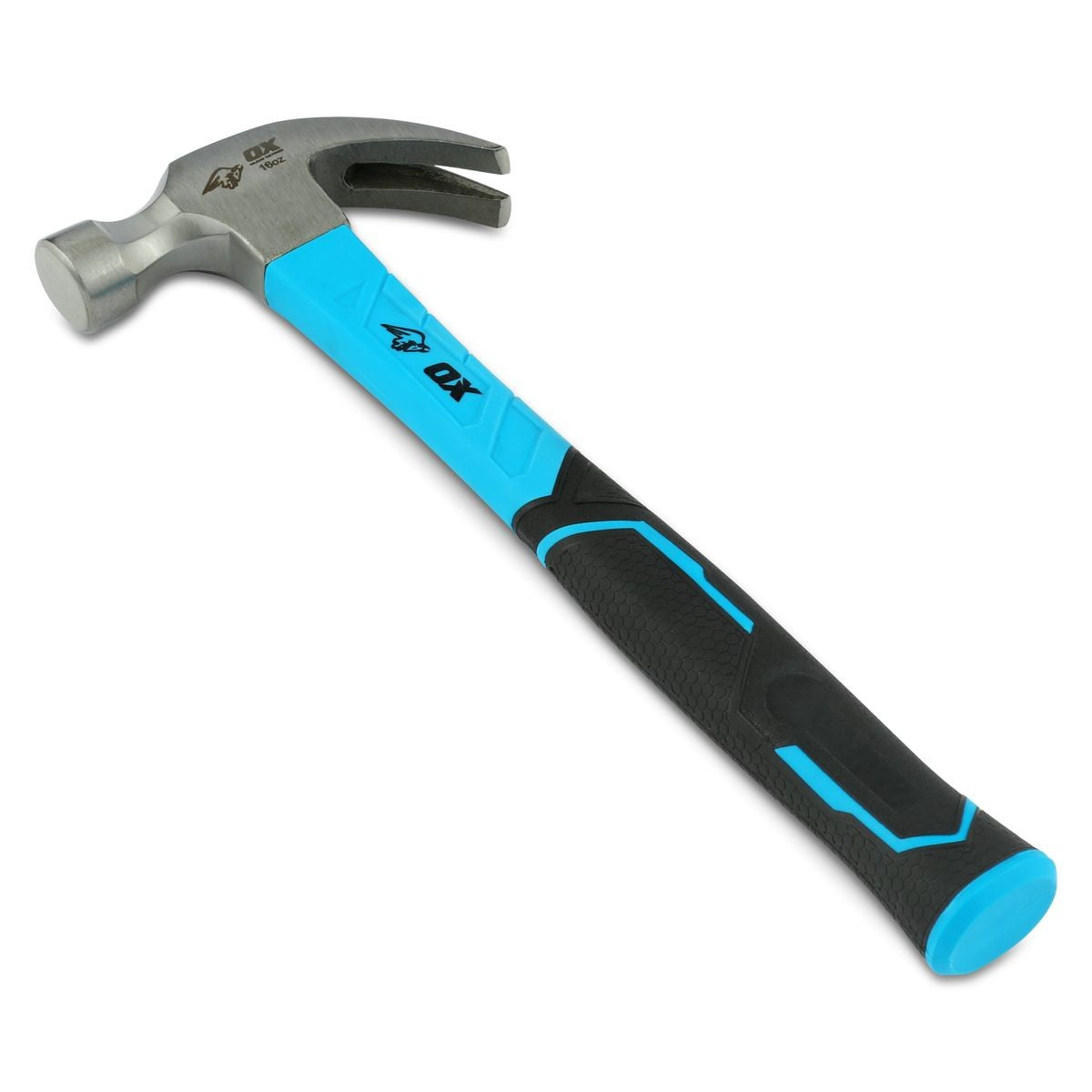 OX Trade 16-Ounce Fiberglass Handle Curved Claw Hammer OX-T081216