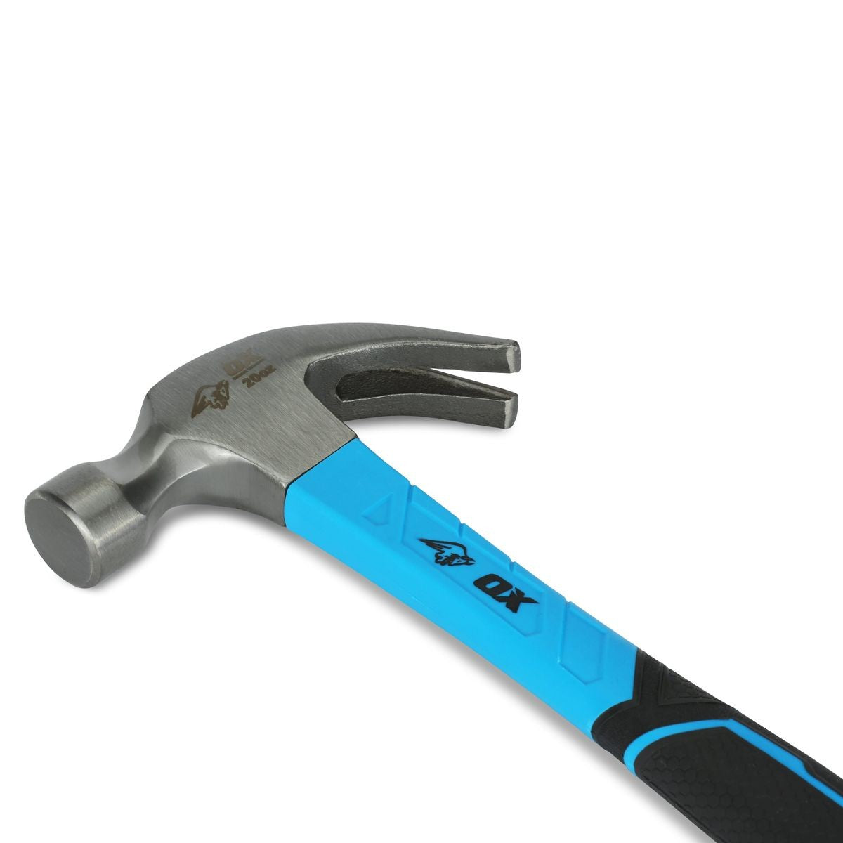 OX Trade 20-Ounce Fiberglass Handle Curved Claw Hammer OX-T081220