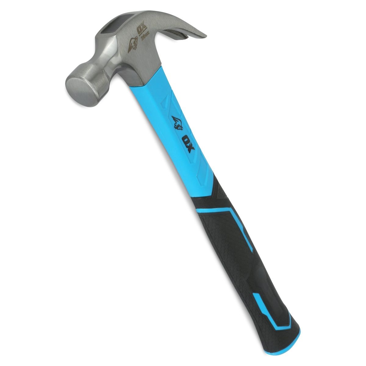 OX Trade 20-Ounce Fiberglass Handle Curved Claw Hammer OX-T081220