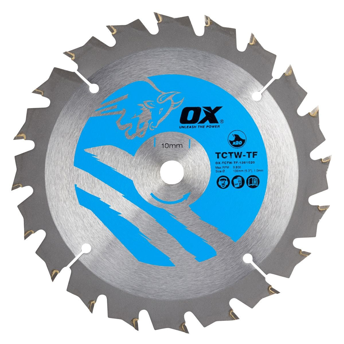 OX Wood Cutting Thin Kerf Circular Saw Blade 136/10mm OX-TCTW-TF-1361020