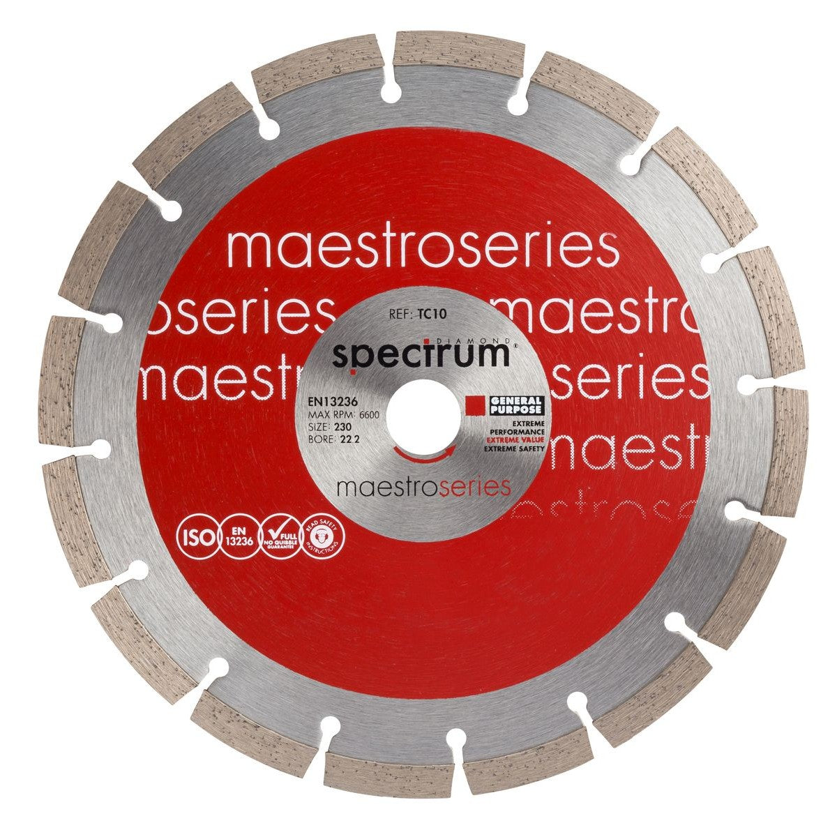 OX Spectrum Maestro 10mm General Purpose Diamond Blade - 230/22.23mm TC10-230/22