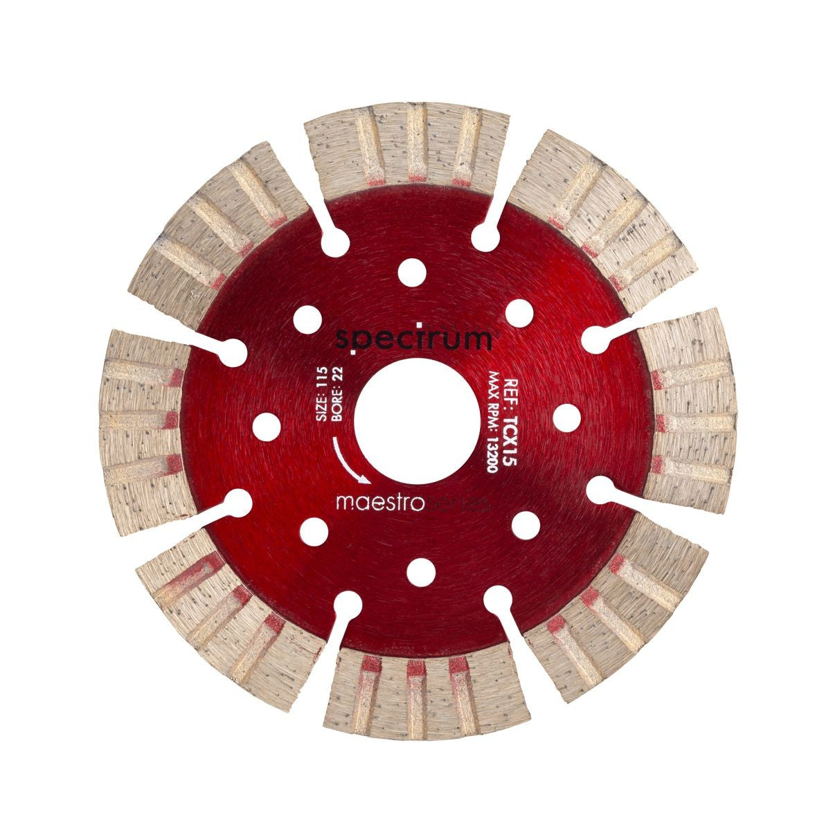 OX Spectrum Maestro 15mm Universal Turbo-Seg Dia Blade - 115/22.23mm TCX15-115/22