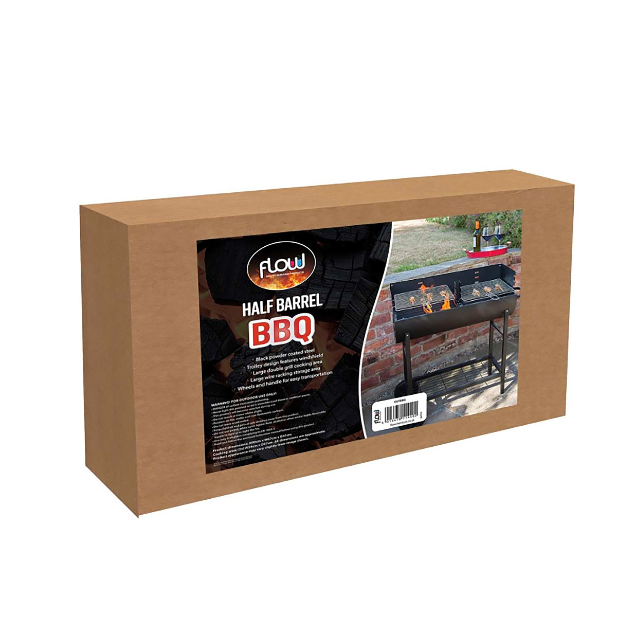 Kingfisher Half Barrel Steel BBQ OUTBBQ