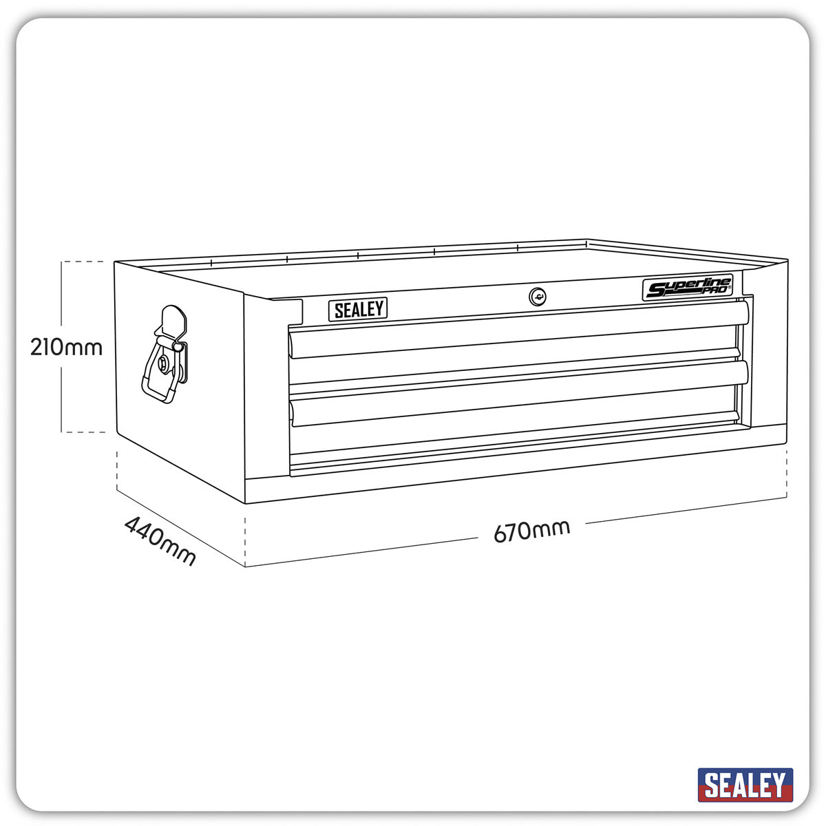 Superline PRO Mid-Box Tool Chest 2 Drawer - Khaki AP26029TK