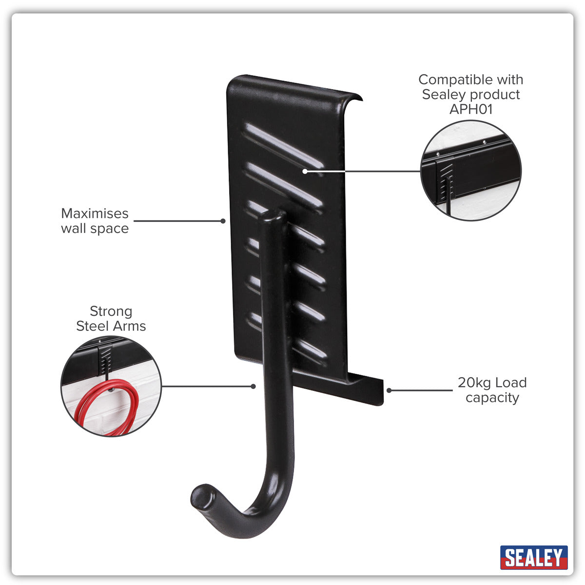 Sealey Single J Prong Storage Hook APH10