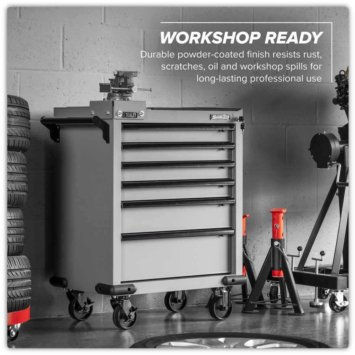 Sealey Superline PRO Rollcab 6 Drawer with SG Swivel Base 100mm Vice APMWS2COMBO