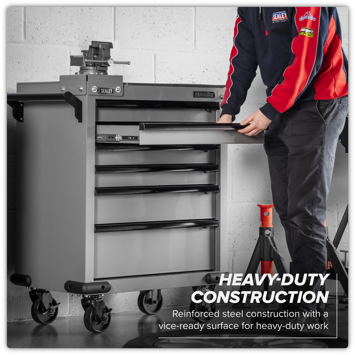 Sealey Superline PRO Rollcab 6 Drawer with SG Swivel Base 100mm Vice APMWS2COMBO