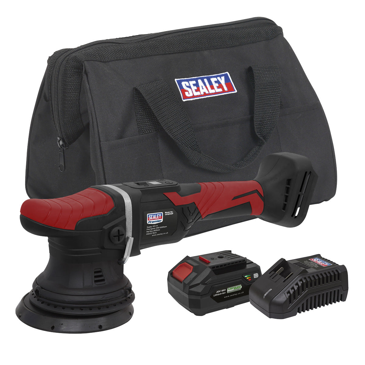 Premier SV20 Series 125mm Cordless Orbital Polisher Kit 20V 4Ah & Euro Plug CP20VOPKITEU