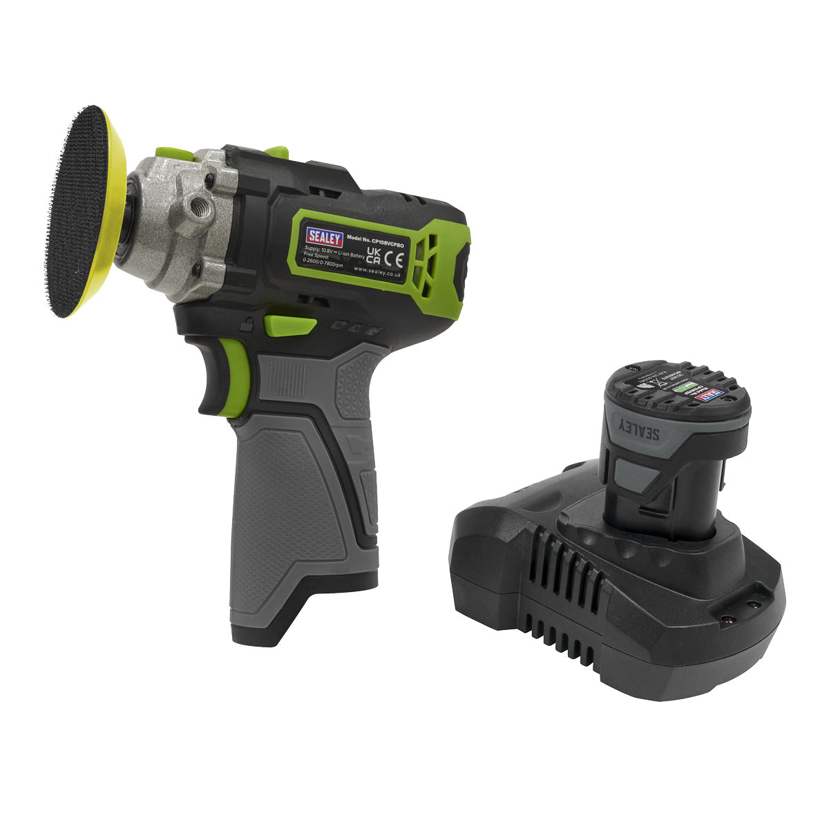Sealey SV10.8 Series 75mm Cordless Polisher Kit 10.8V 2Ah - Euro Plug CP108VCPEU