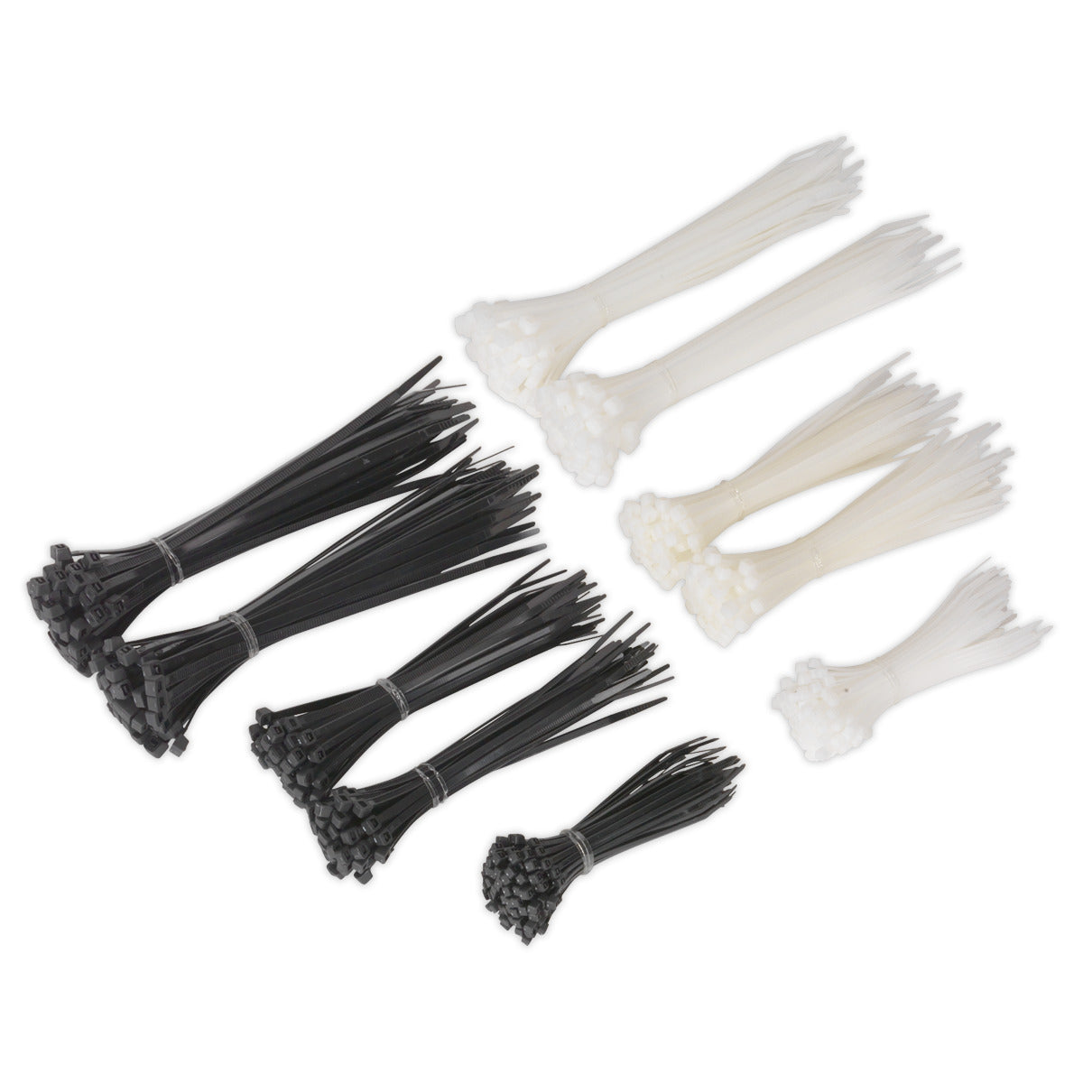 Sealey Cable Tie Assortment, Black/White - Pack of 600 CT600BW