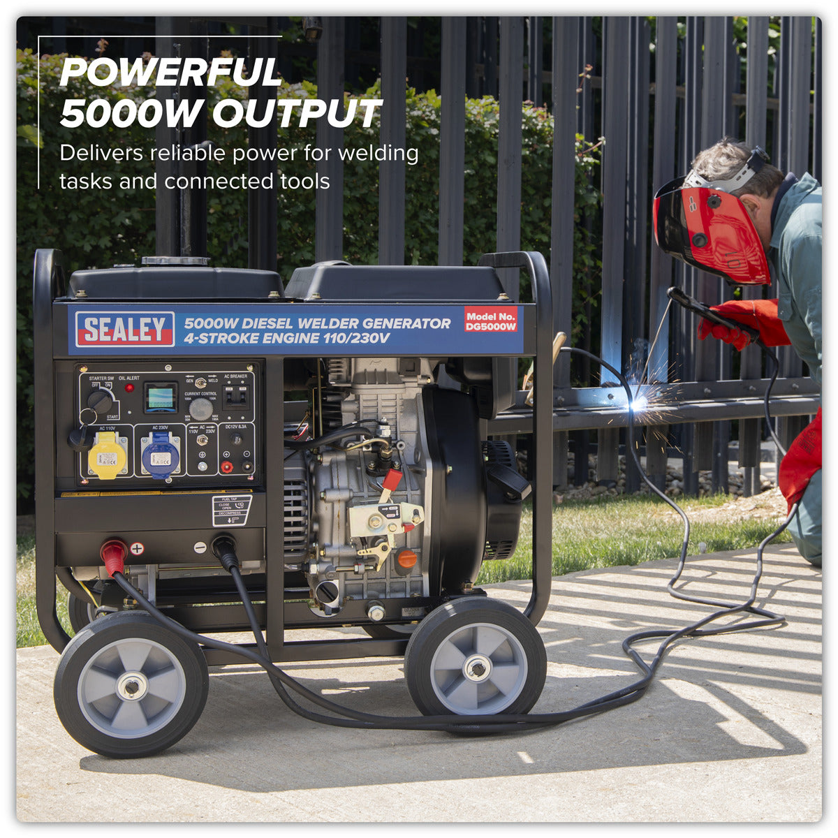 Sealey 5000W Diesel Welder Generator 4-Stroke Engine 110/230V DG5000W