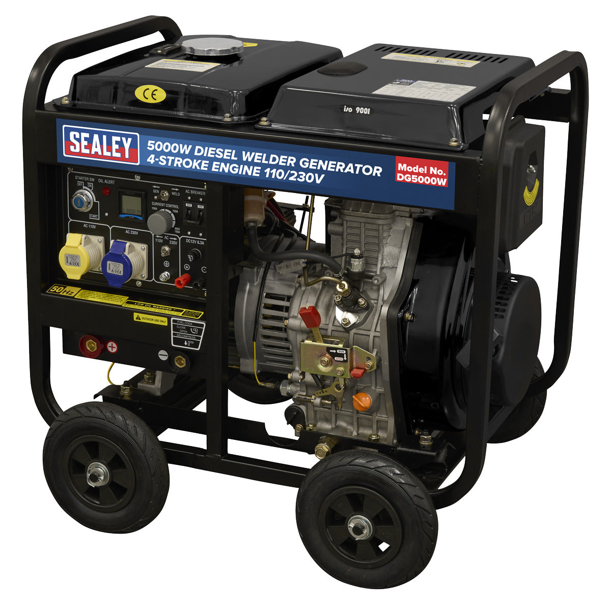 Sealey 5000W Diesel Welder Generator 4-Stroke Engine 110/230V DG5000W