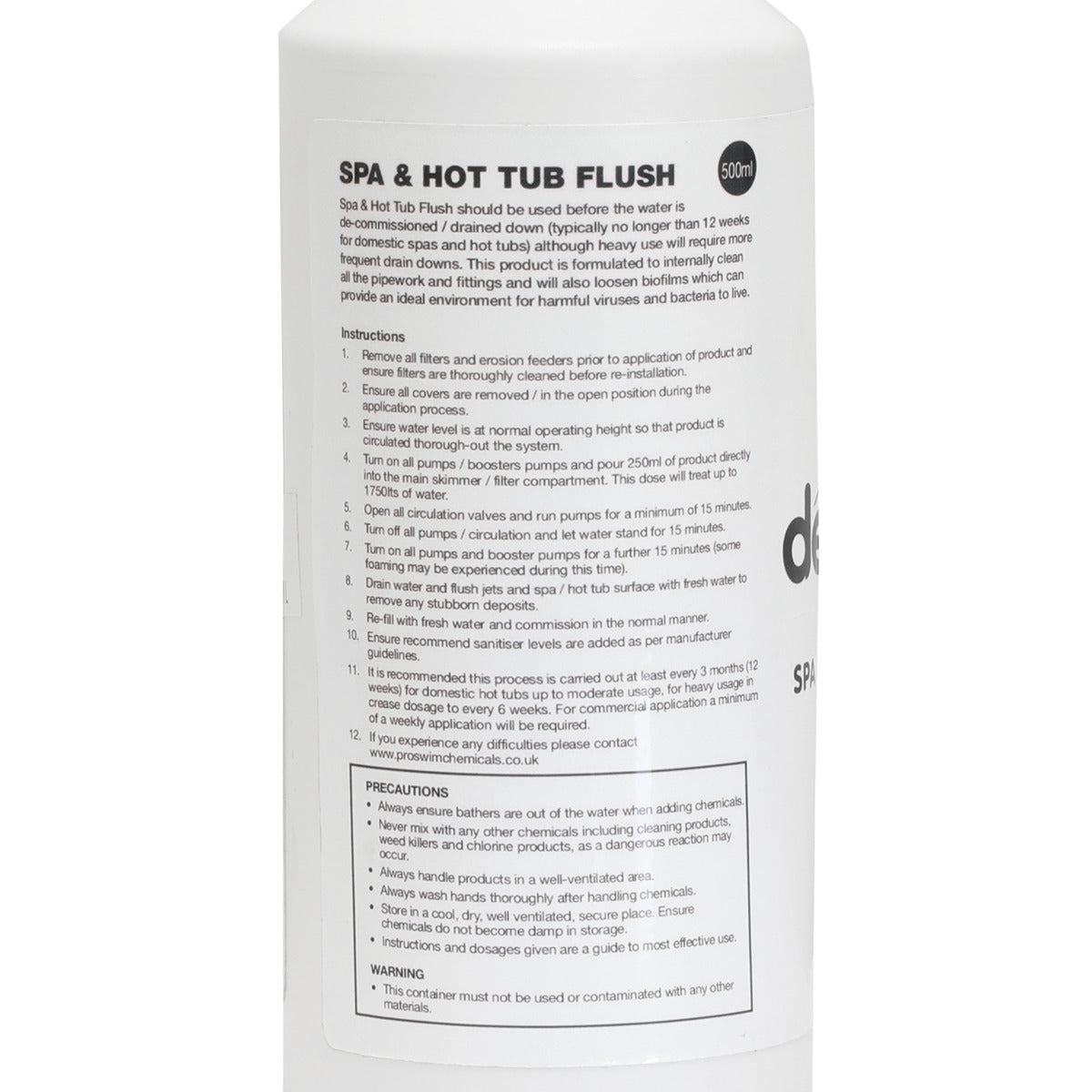 Dellonda Hot Tub/Spa Flush Cleaner 500ml DL60