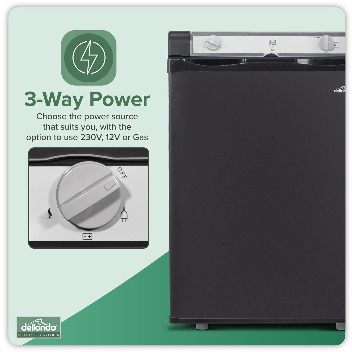 Dellonda 3-Way Fridge 60L DL159