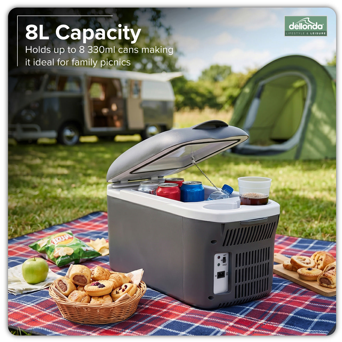 Dellonda 8L Portable Cool Box 12V DL166