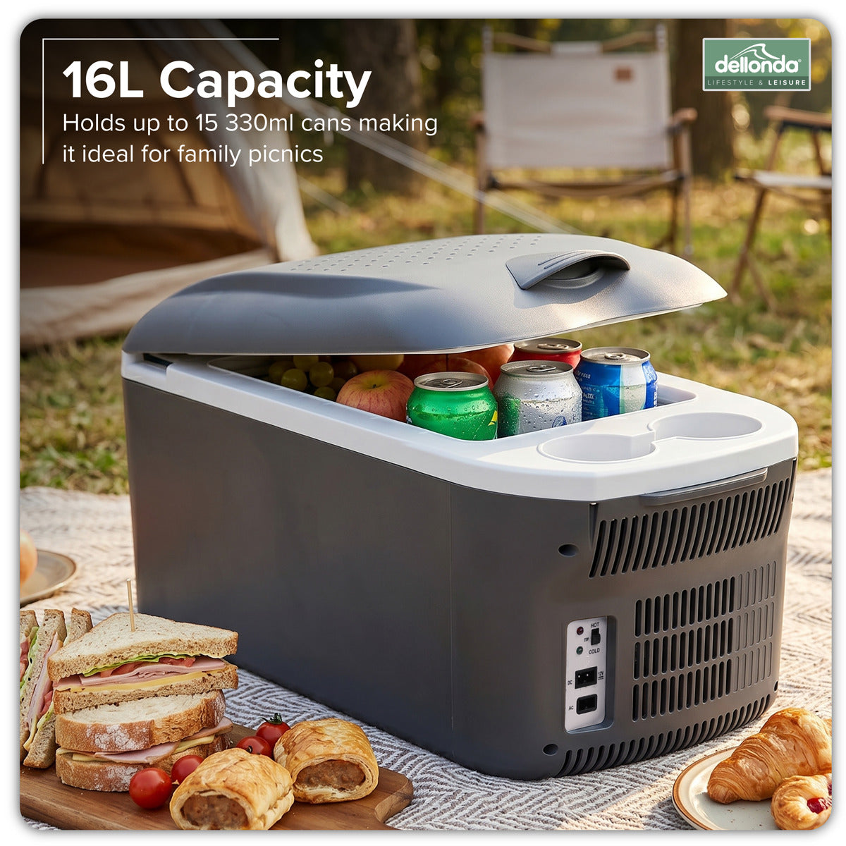 Dellonda 16L Portable Cool Box 12V/230V DL167