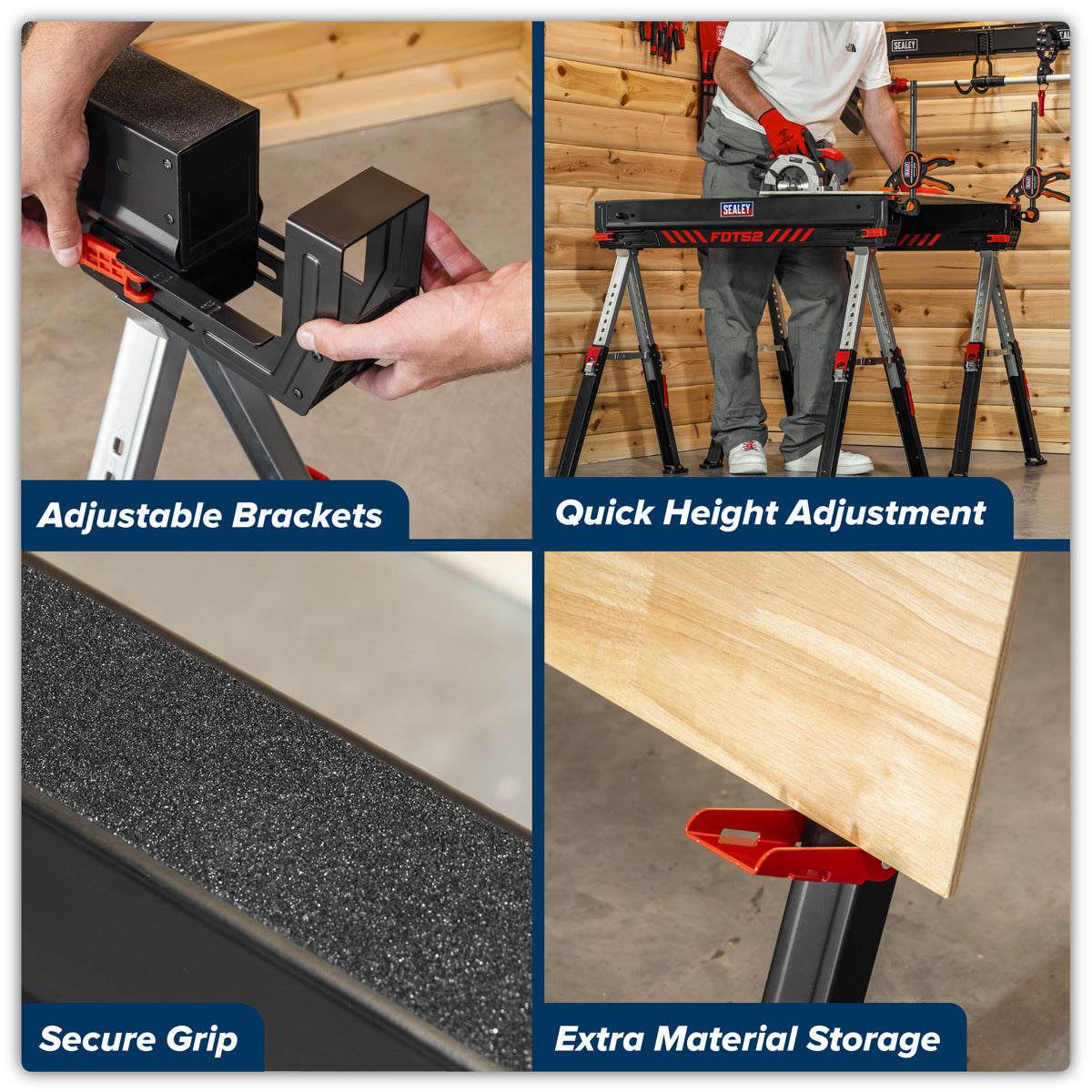 Sealey Adjustable Sawhorse Set 2pc FDT52
