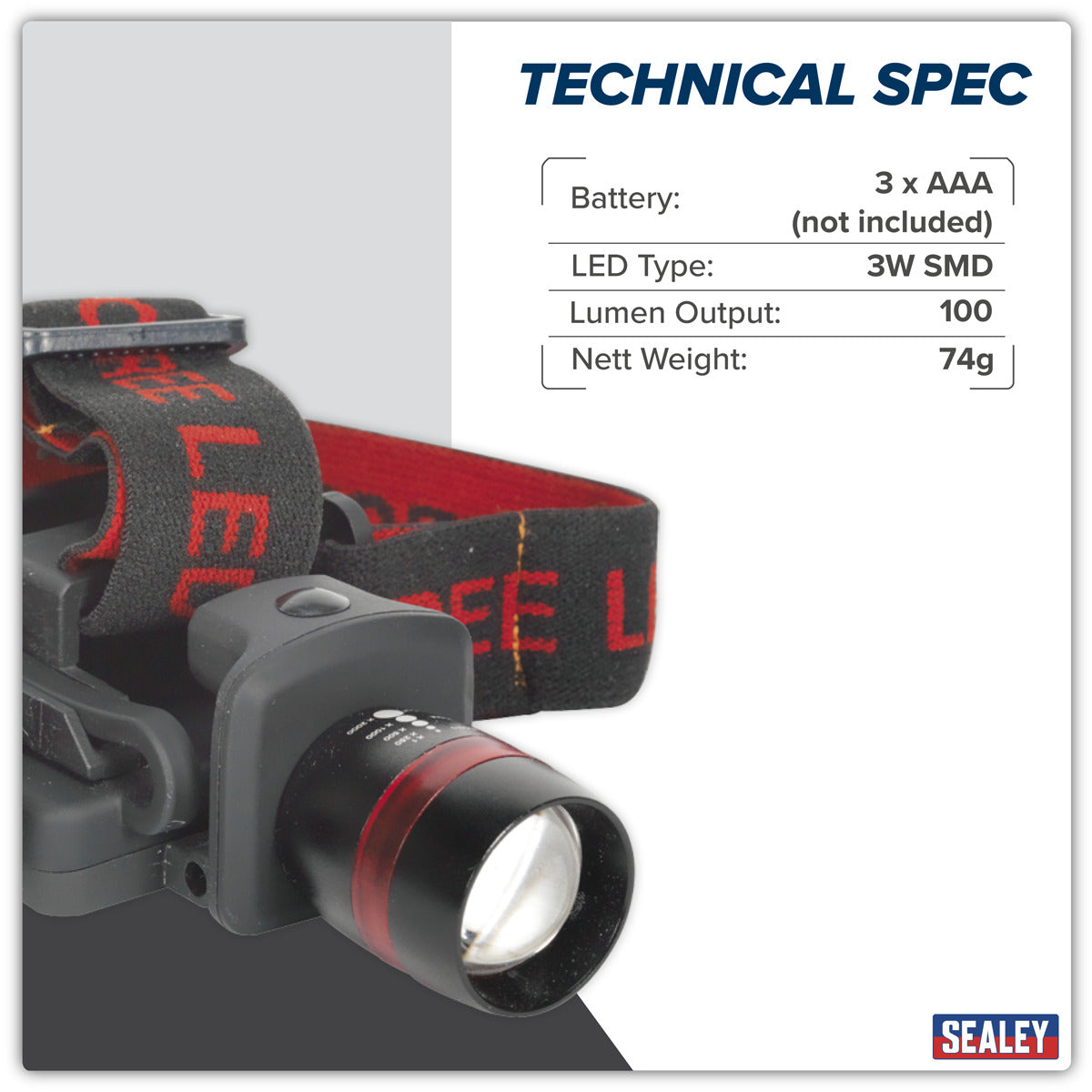 Sealey Head & Hat Torch 3W SMD LED HT103LED