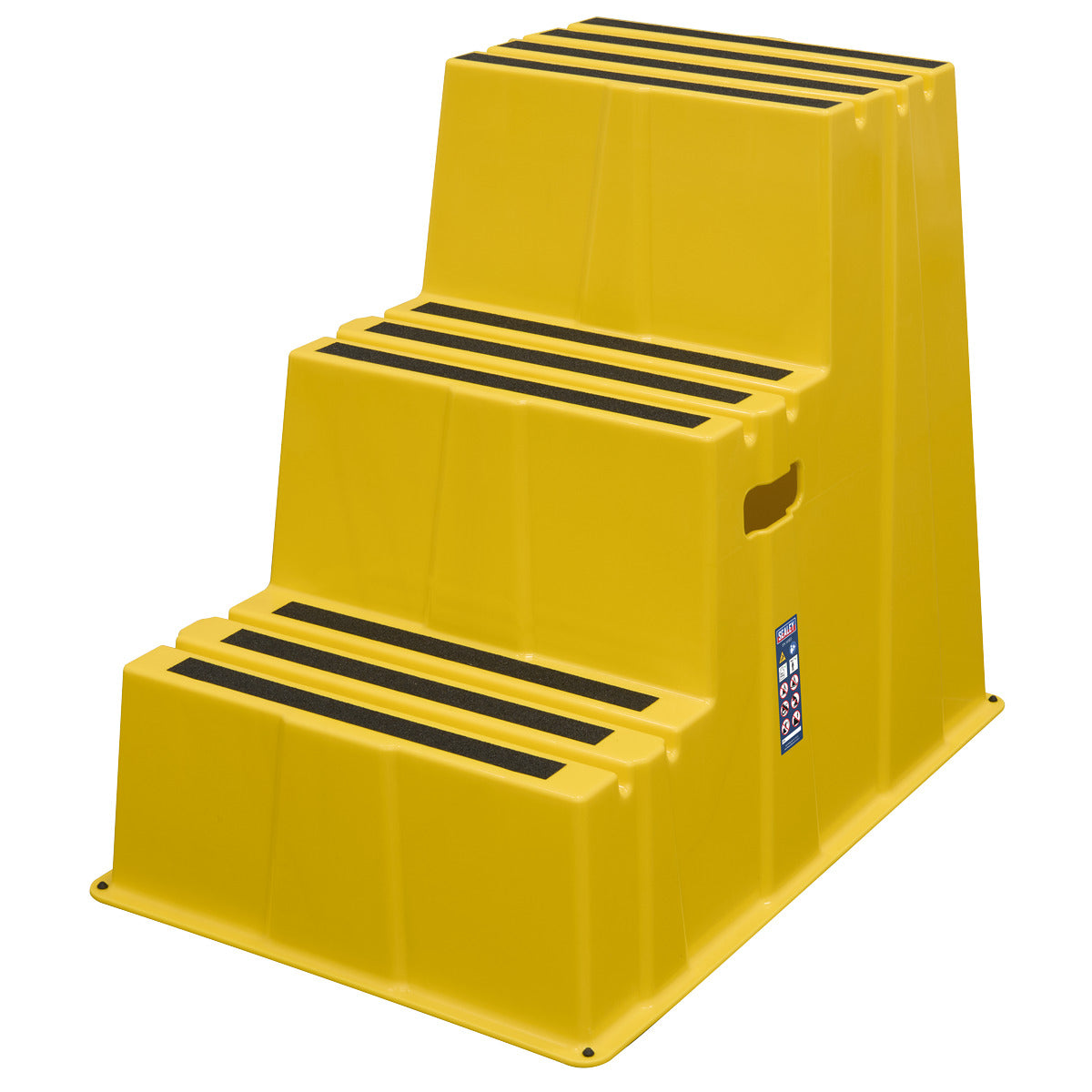 Sealey Heavy-Duty 3-Step Safety Steps with Anti-Slip Treads 150kg Capacity, Yellow - EN 14183 KS7