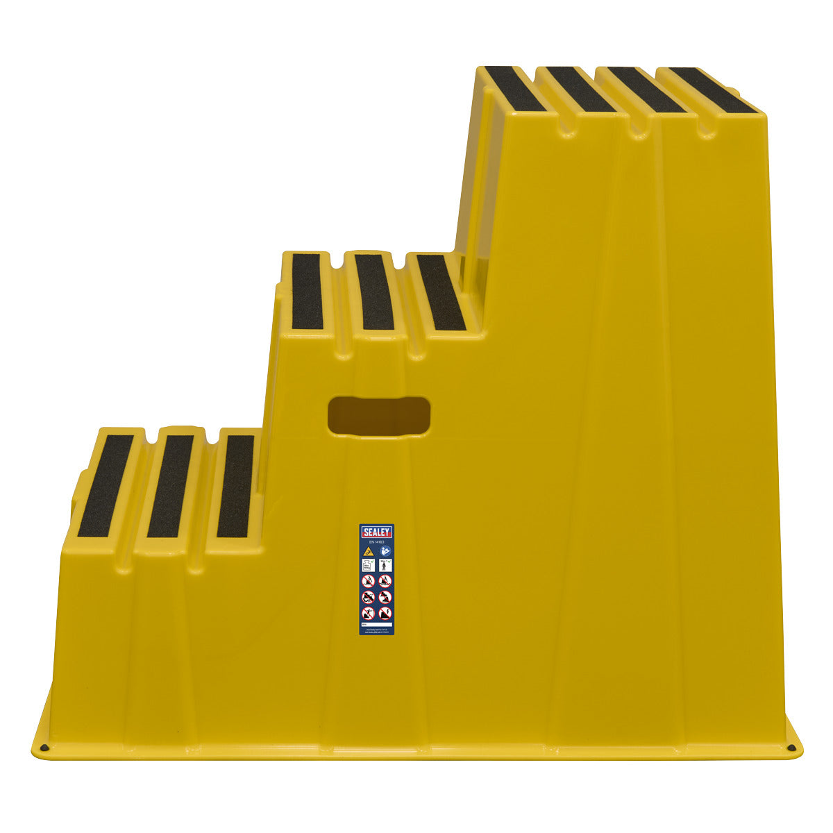 Sealey Heavy-Duty 3-Step Safety Steps with Anti-Slip Treads 150kg Capacity, Yellow - EN 14183 KS7