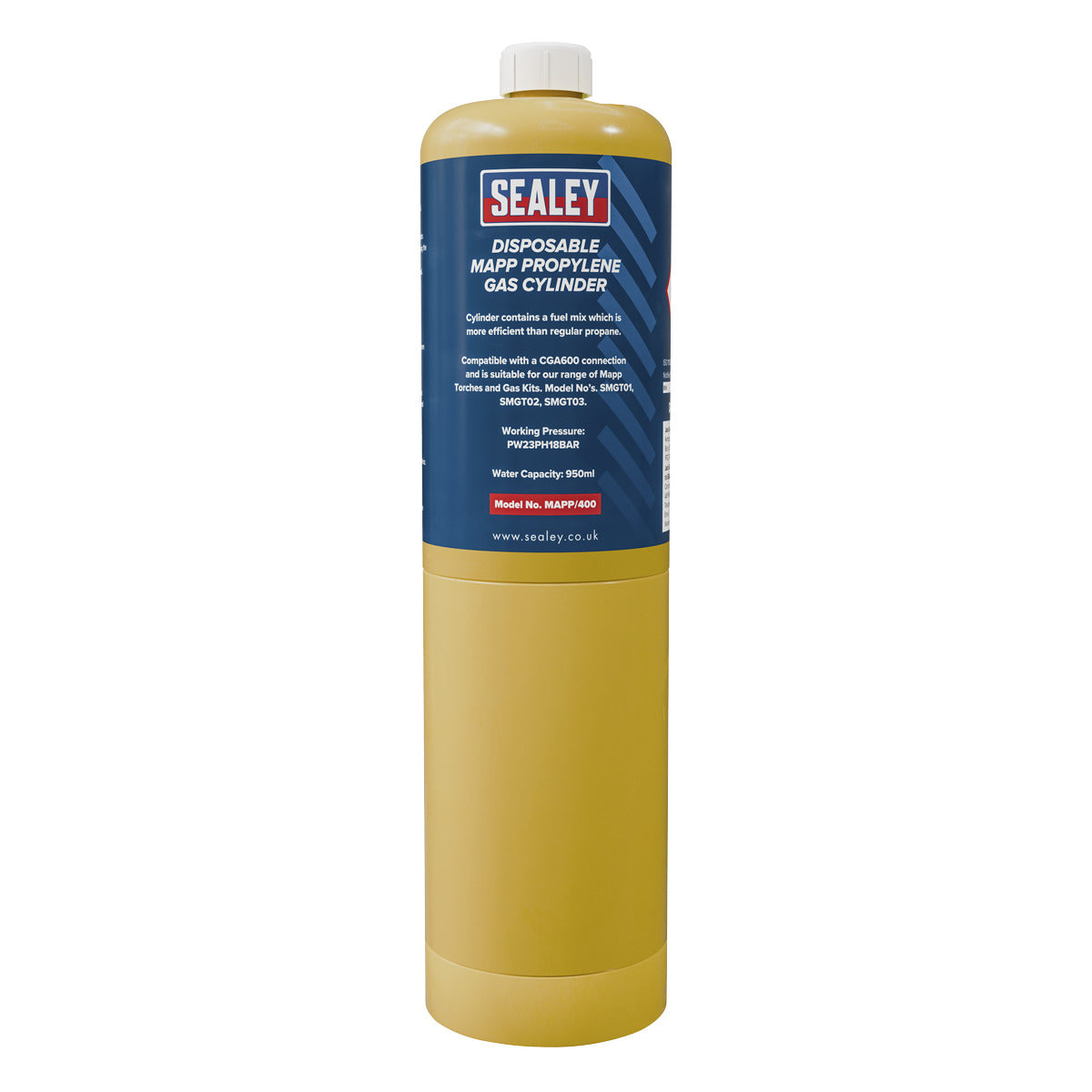 Sealey Disposable MAPP Propylene Gas Cylinder - Pack of 12 MAPP/40012