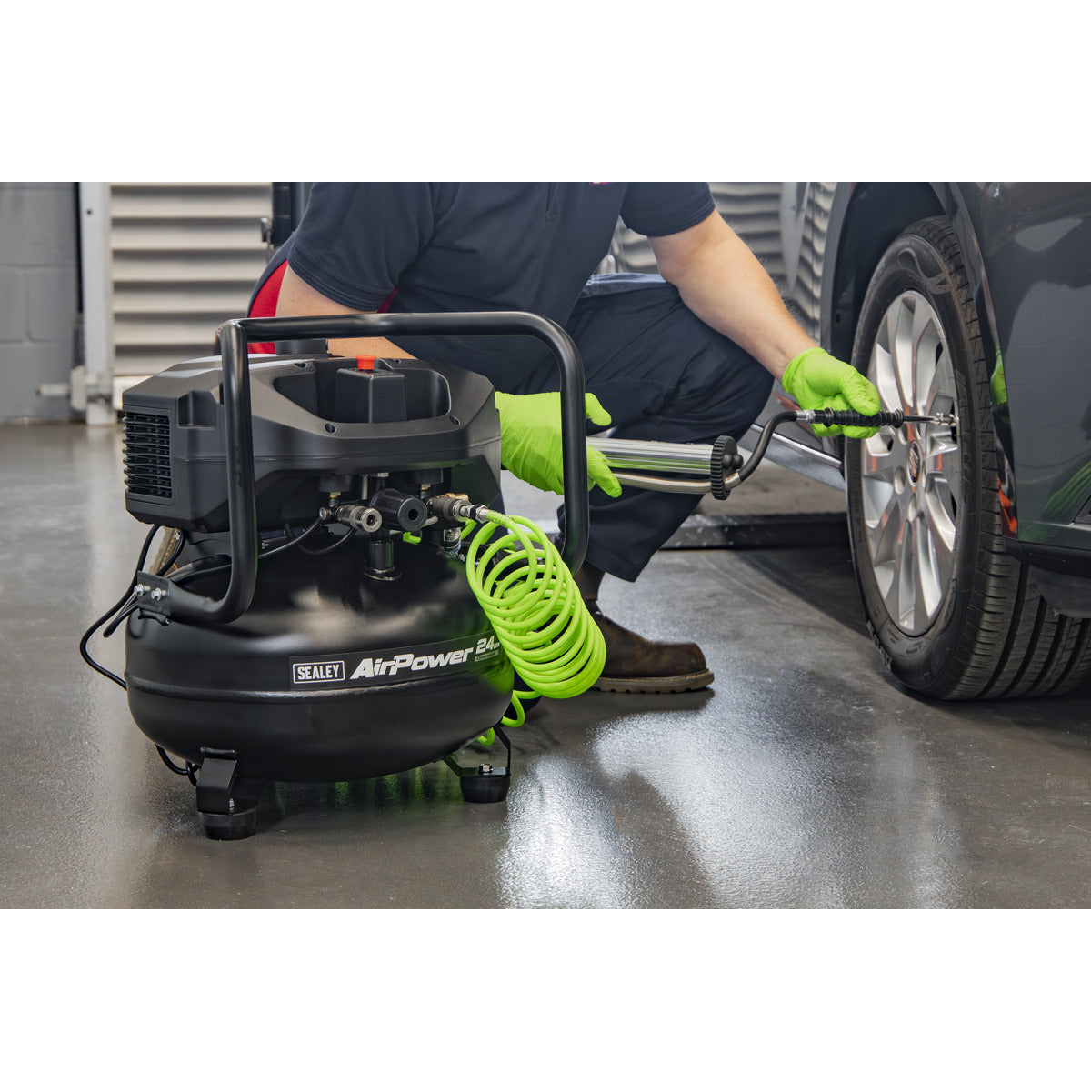 Sealey 24L Oil Free Belt Drive Vertical Compressor 2hp SAC24V