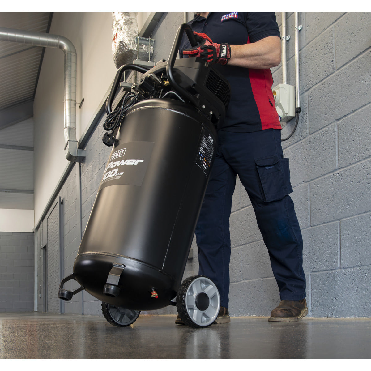 Sealey 100L Oil Free Belt Drive Vertical Compressor 2.5hp SAC100V