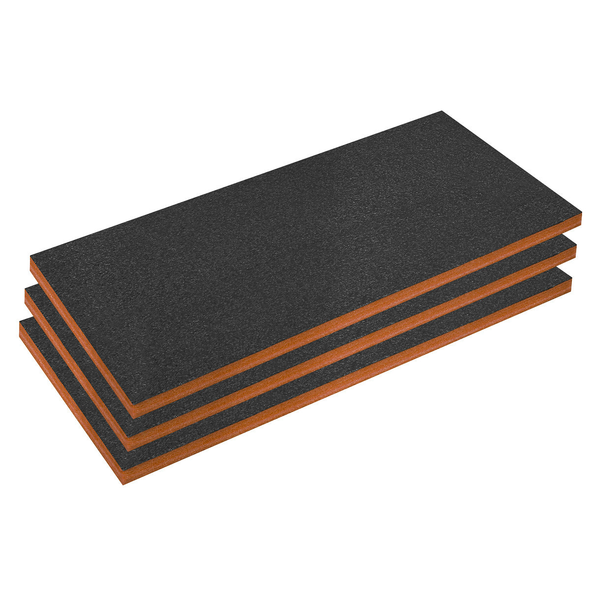 Sealey Easy Peel Shadow Foam 1200 x 550 x 50mm, Orange/Black - Pack of 3 SFPK50OR
