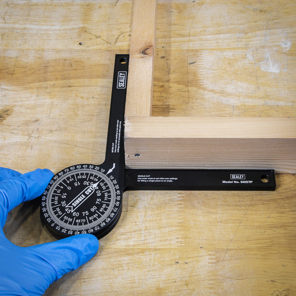 Sealey Aluminium Mitre Saw Protractor SMS7P