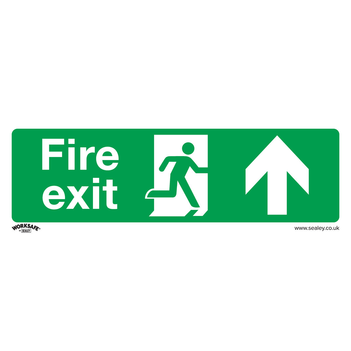 Worksafe Fire Exit (Up) Safety Sign - Self-Adhesive Vinyl SS28V1