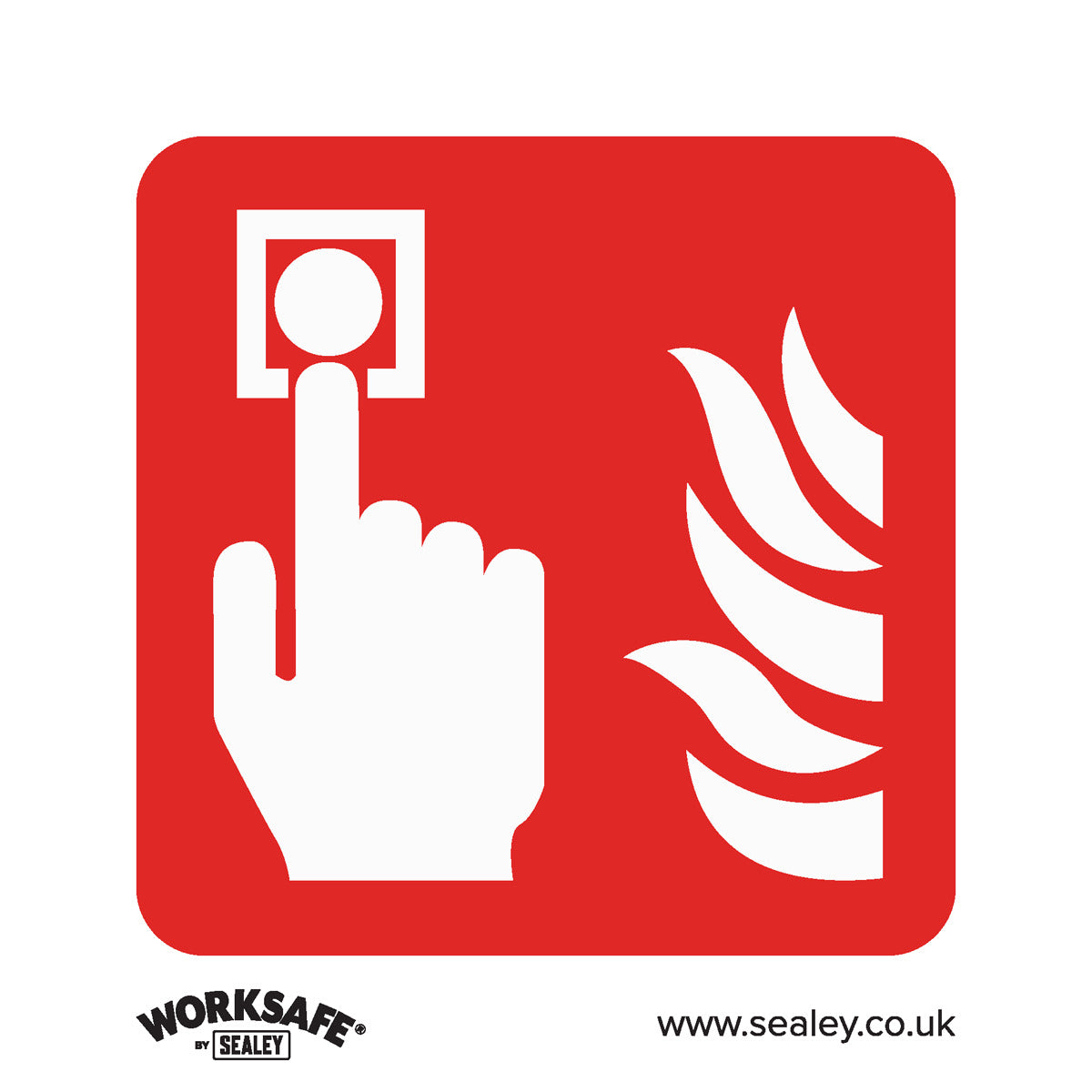 Worksafe Fire Alarm Symbol Safety Sign, Self-Adhesive Vinyl - Pack of 10 SS31V10