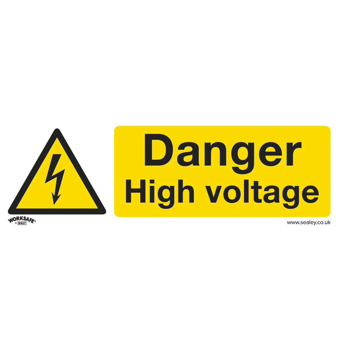 Worksafe Danger High Voltage Safety Sign - Self-Adhesive Vinyl SS48V1